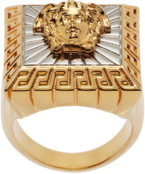 versace signet|Versace: Gold & Silver Medusa Ring .